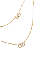 VLogo Signature Strass Necklace, Brass